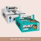 Built Bar, Puff Protein Bars, 15g Protein Snacks, Only 160 Calories, 8g Sugar, Collagen, Not Gluten Free, 12 Count